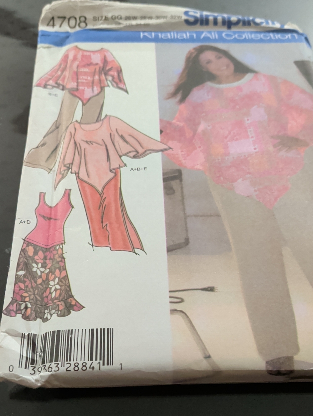 Simplicity Pattern 4708 Women's Plus Size 26w-32w Poncho Top Skirt And Pants New
